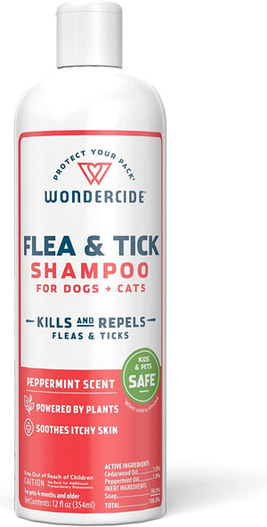 Wondercide Flea & Tick Shampoo for Dogs and Cats - 12 Oz Liquid Shampoo - Peppermint