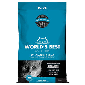 World's Best Cat Litter Blue Bag Multiple Cat Clumping Cat Litter - Lotus Blossom - 14 ...