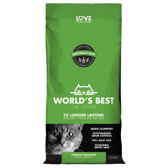 World's Best Cat Litter Green Bag Clumping Litter Cat Litter - 28 lb Bag