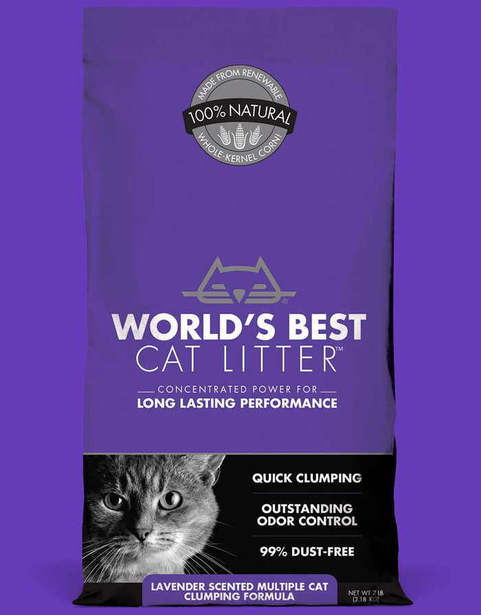World's Best Cat Litter Purple Bag Multiple Cat Clumping Cat Litter - Lavender - 8 lb B...
