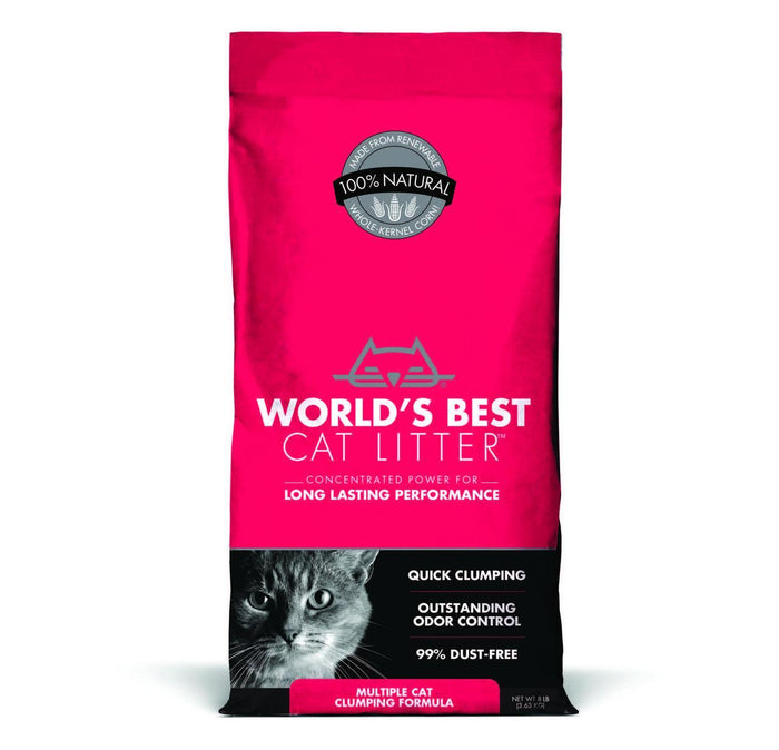 World's Best Cat Litter Red Bag Multi-Cat Multiple Cat Clumping Cat Litter - 8 lb Bag -...