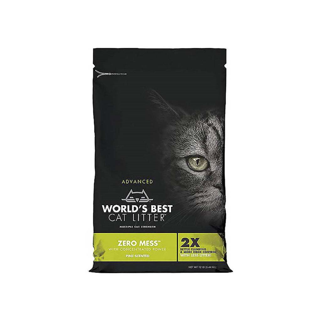 World's Best Cat Litter Yellow Bag Zero Mess Clumping Litter - Pine Scented Cat Litter ...