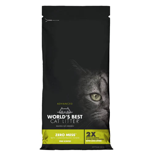 World's Best Cat Litter Yellow Bag Zero Mess Clumping Litter - Pine Scented Cat Litter - 6 lb Bag - Case of 5  