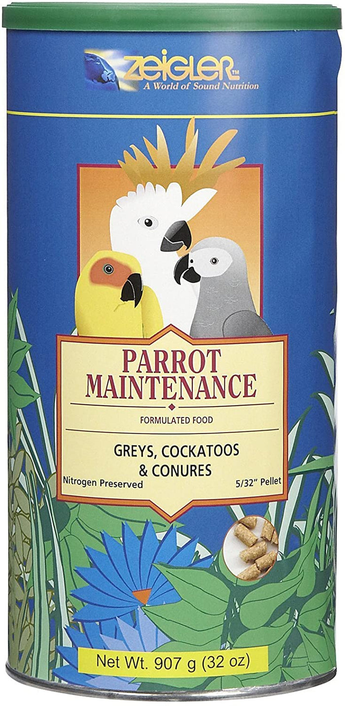 Zeigler Bros 5/32" Parrot Maintenance for Medium & Large Parrots Bird Food - 32 oz
