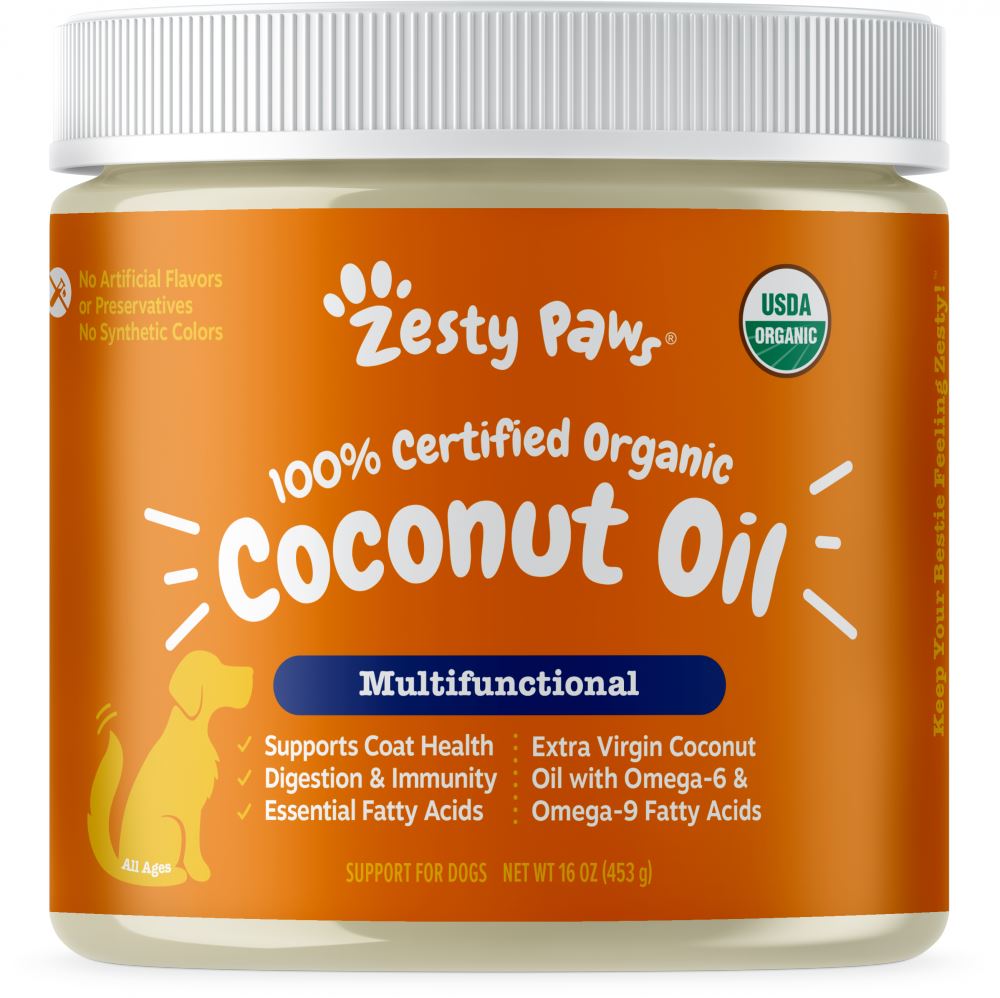 Zesty Paws 100% Certified Organic Extra Virgin Coconut Oil for Dogs  