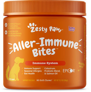 Zesty Paws Aller-Immune Bites for Seasonal Allergies Lamb Flavor Immune Function   Sens...