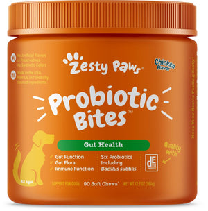 Zesty Paws Probiotic Bites Soft Chews Digestive Probiotics for Gut Flora & Immune Suppo...
