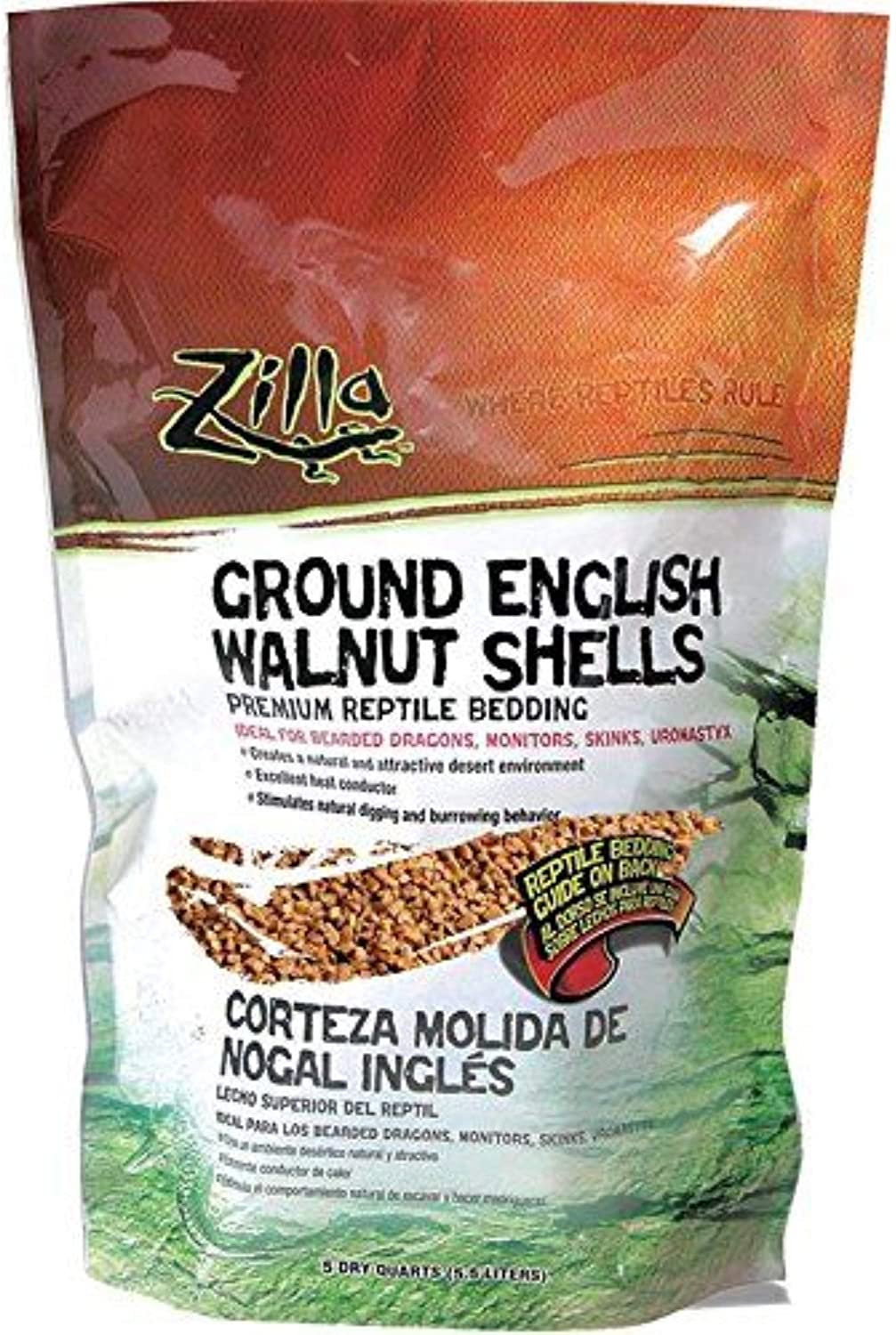 Zilla Ground English Walnut Shells Premium Reptile Bedding - 25 qt  