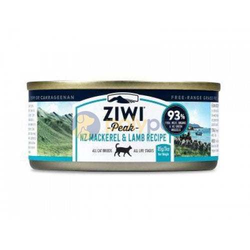 Ziwi Peak Mackerel and Lamb Pate Canned Cat Food - 3 Oz - Case of 24