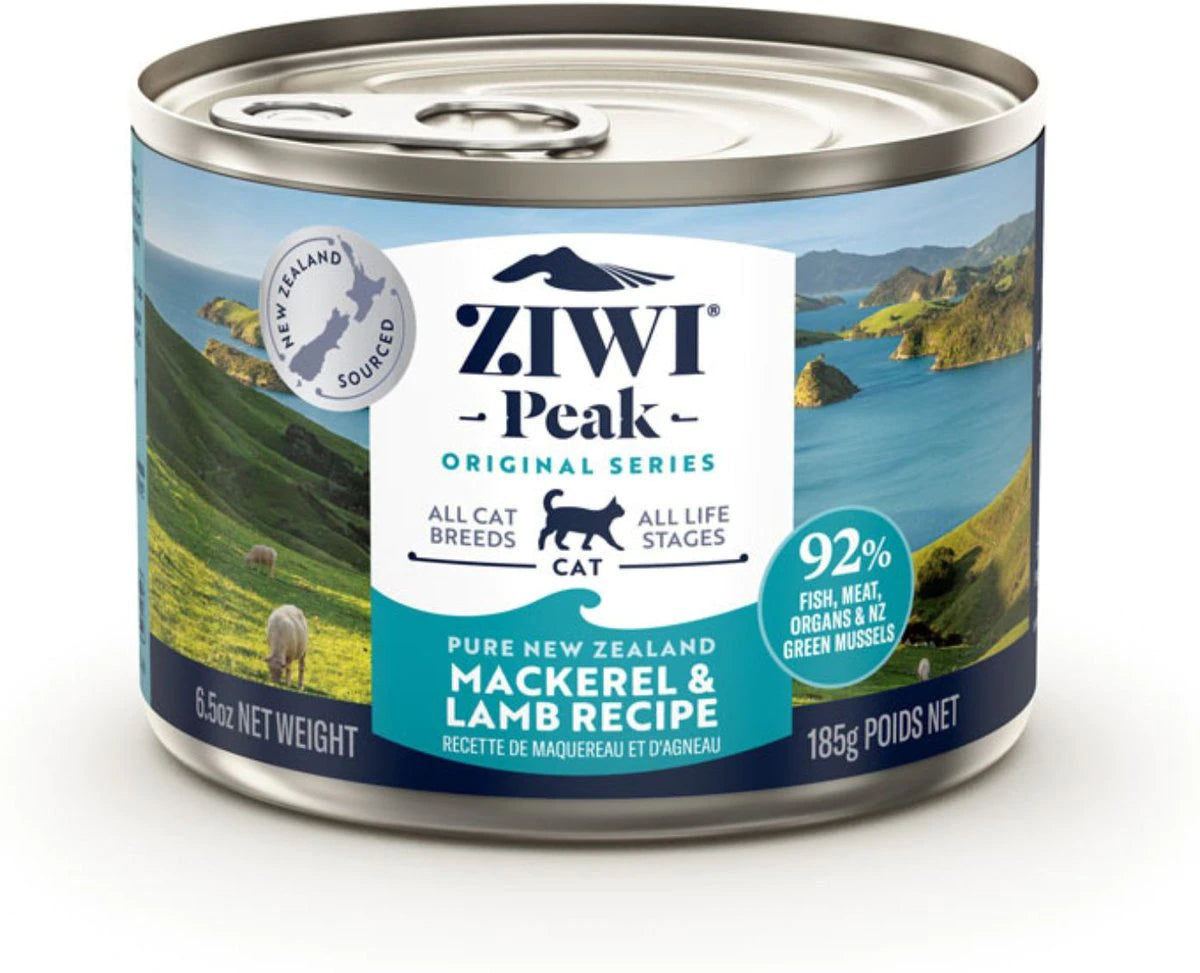 Ziwi Peak Mackerel and Lamb Pate Canned Cat Food 6.5 Oz Case