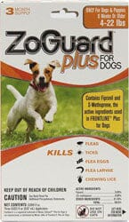 Zoguard Plus Spot-On Flea and Tick for Dogs - 4 - 22 Lbs - 3 Pack