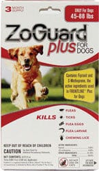 Zoguard Plus Spot-On Flea and Tick for Dogs - 45 - 88 Lbs - 3 Pack