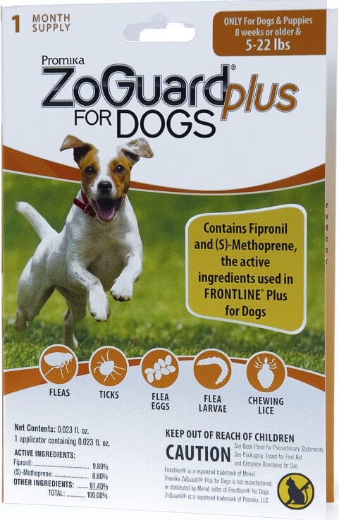 Zoguard Plus Spot-On Singles Flea and Tick for Dogs - 4 - 22 Lbs - 1 Pack  