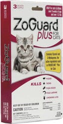 Zoguard Plus Spot-On Topical Flea and Tick for Cats - Under 1.5 Lbs - 3 Pack