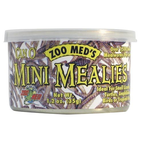 Zoo Med Laboratories Can O’ Mini Mealies for Most Lizards, Turtles, Fish, Birds, & Smal...