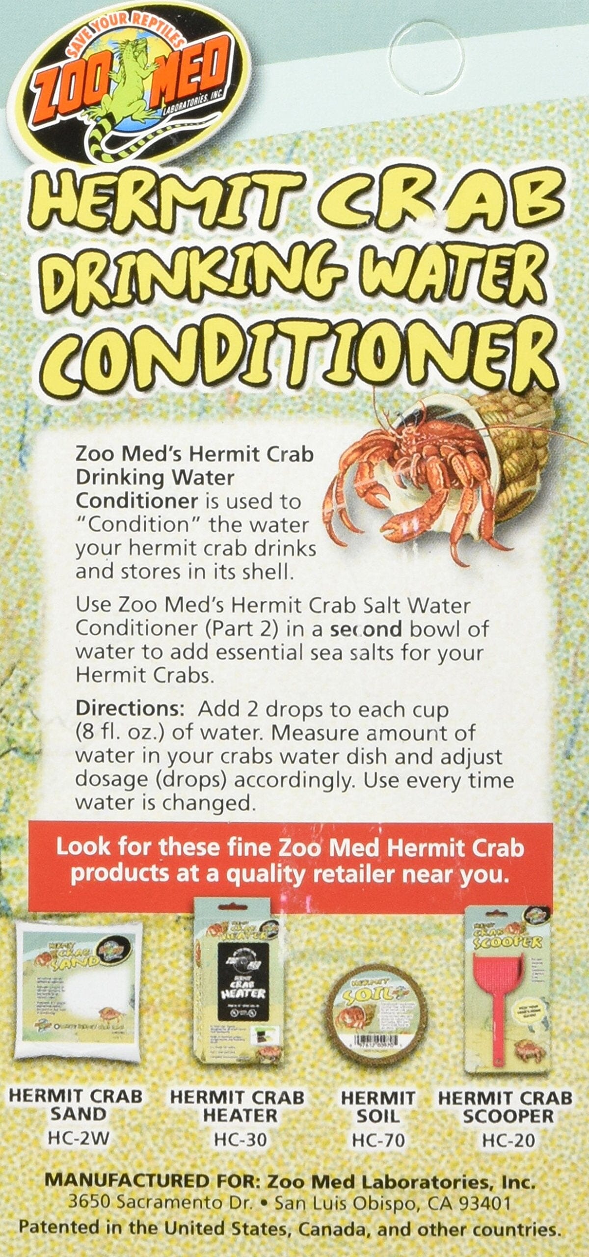 Zoo Med Laboratories Hermit Crab Drinking Water Conditioner - 2 Oz  