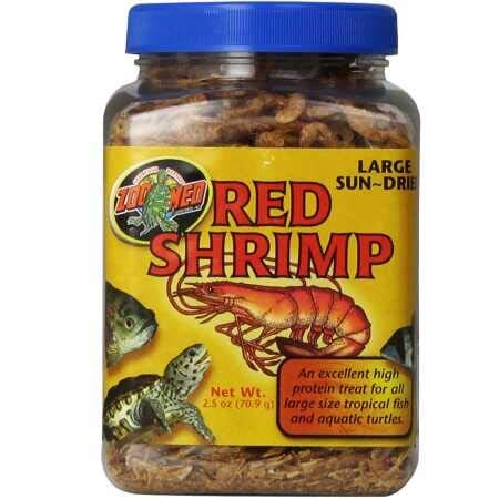 Zoo Med Laboratories Large Sun-Dried Red Shrimp for Large Aquatic Turtle, Freshwater/Ma...