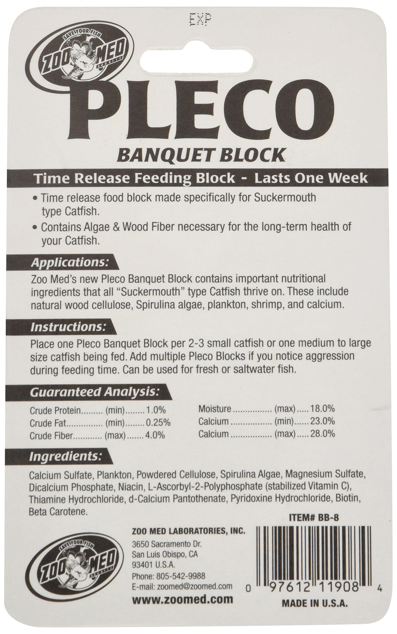 Zoo Med Laboratories Pleco Banquet® Block for Reptiles - 0.45 Oz  