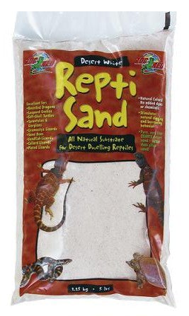 Zoo Med Laboratories ReptiSand® Natural Terrarium Sand for Reptiles Desert White Color - 10 Lbs  
