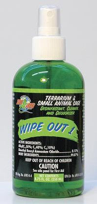 Zoo Med Laboratories Wipe Out 1 Terrarium & Small Animals Cage Disinfectant, Cleaner & Deodorizer - 8.75 Oz  