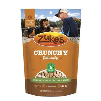 Zuke's 5s Baked with Peanut Butter & Apples Crunchy Dog Treats - 12 oz Bag  
