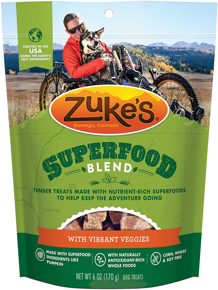 Zuke's All Natural Superfoods Vibrant Veggies Soft and Chewy Dog Treats - 6 oz Bag