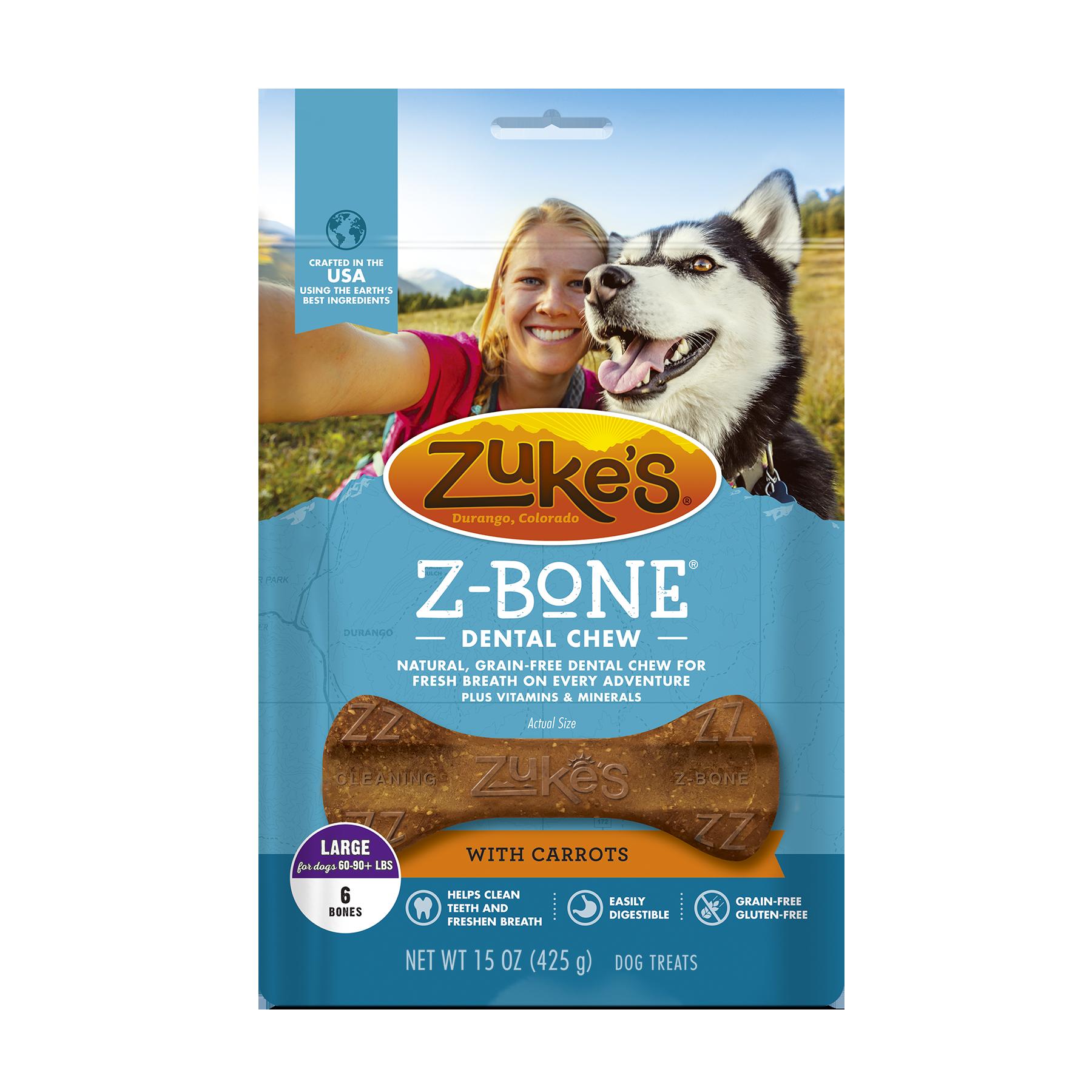 Zuke's Carrot - Large Dog Dental Chews - 15 oz Bag  