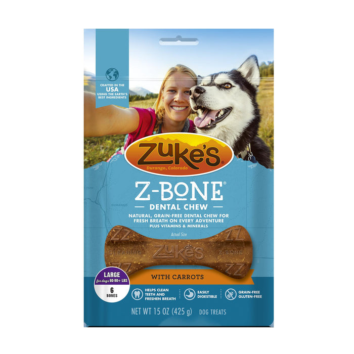 Zuke's Carrot - Large Dog Dental Chews - 15 oz Bag