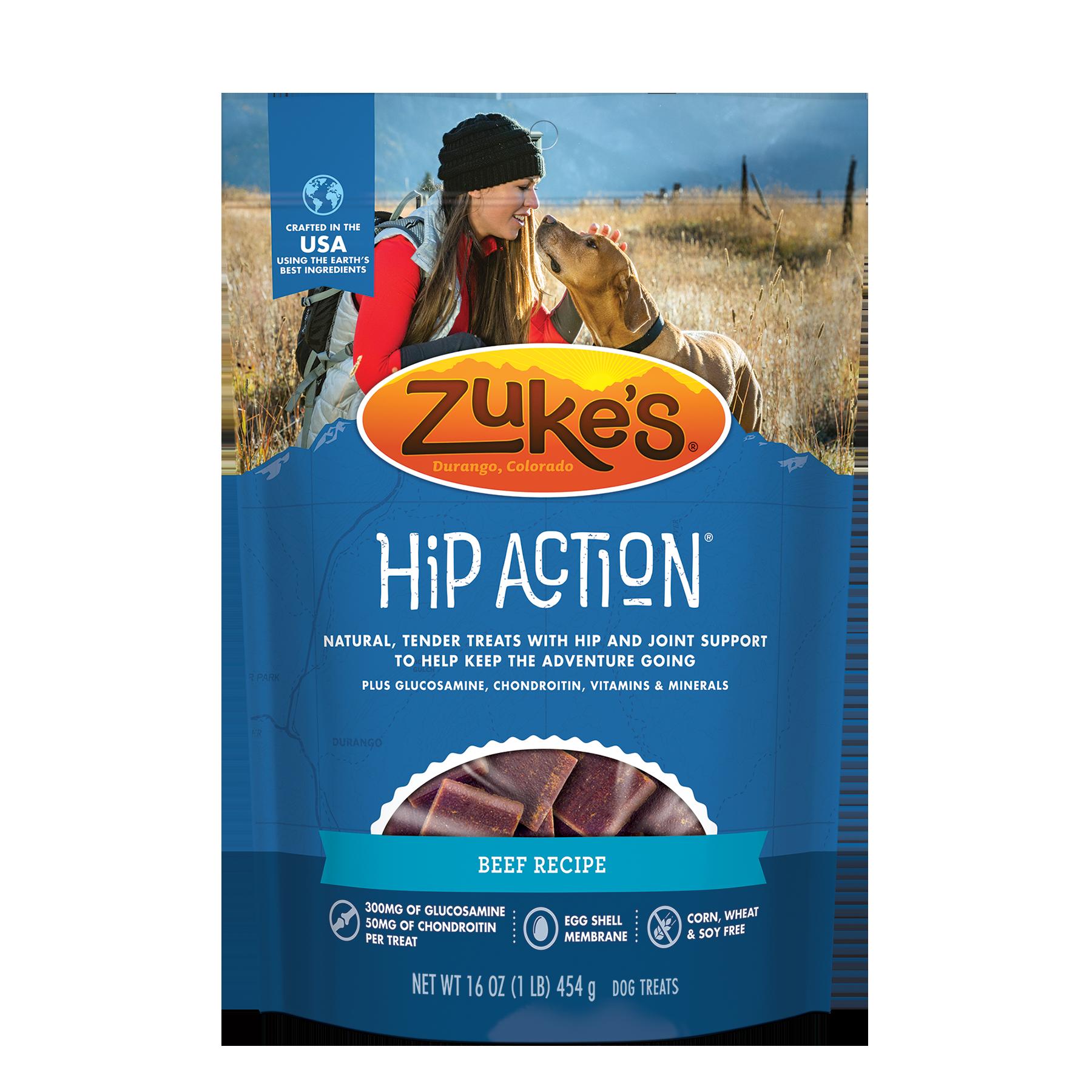 Zuke's Hip Action Beef Soft and Chewy Dog Treats - 1 lb Bag  