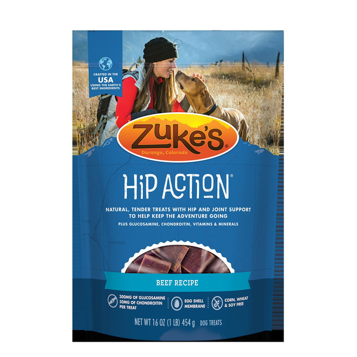 Zuke's Hip Action Beef Soft and Chewy Dog Treats - 1 lb Bag