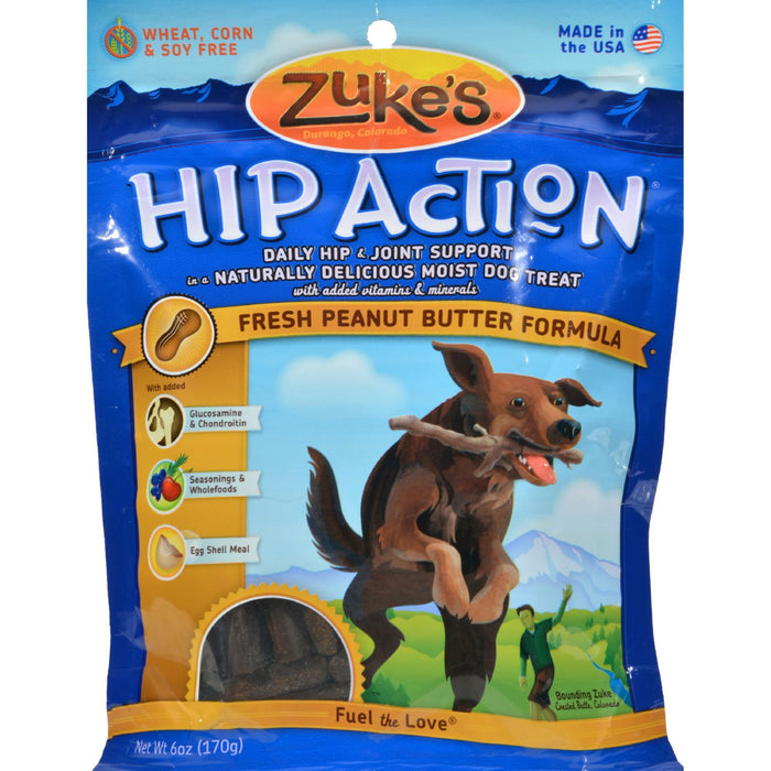 Zuke's Hip Action Peanut Butter Soft and Chewy Dog Treats - 6 oz Bag