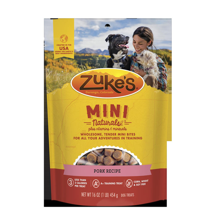 Zuke's Mini Naturals Pork Soft and Chewy Dog Treats - 1 lb Bag