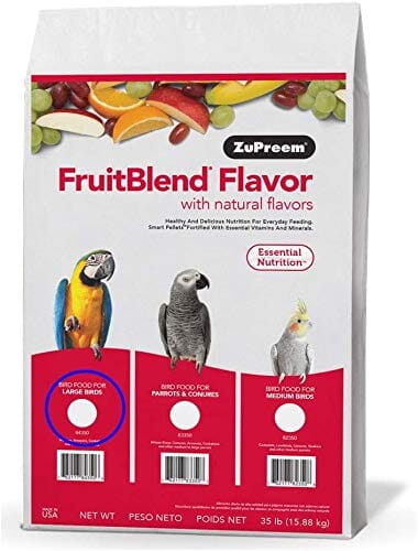 Zupreem Fruitblend Flavor Large Bird Food Parrot Bird Food - 35 Lbs