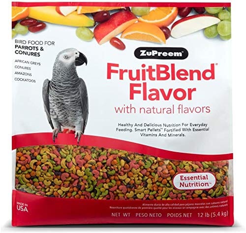 Zupreem Fruitblend Flavor Parrots/Conures Food Parrot Bird Food - 12 Lbs