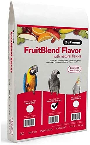 Zupreem Fruitblend Flavor Parrots/Conures Food Parrot Bird Food - 17.5 Lbs