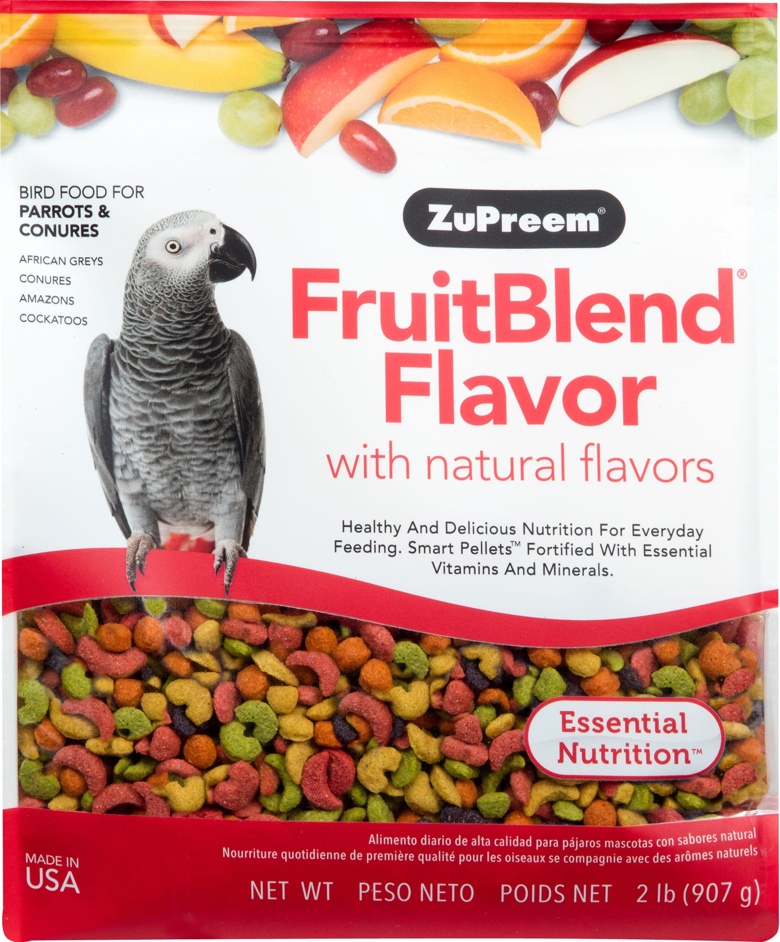 Zupreem Fruitblend Flavor Parrots/Conures Food Parrot Bird Food - 2 Lbs  