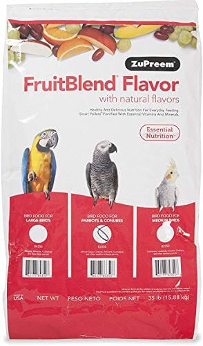Zupreem Fruitblend Flavor Parrots/Conures Food Parrot Bird Food - 35 Lbs