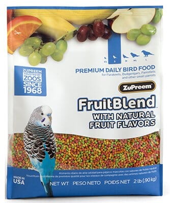 Zupreem Fruitblend Flavor Small Bird Food Parakeet Bird Food - 2 Lbs  