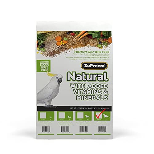 Zupreem Natural Diet Large Bird Food Parrot Bird Food - 20 Lbs