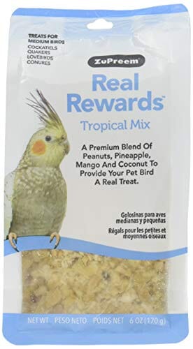 Zupreem Real Rewards Tropical Mix Medium Bird Treats - 6 Oz  