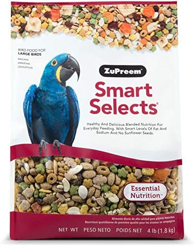 Zupreem Smart Selects Large Bird Food Parrot Bird Food - 4 Lbs  