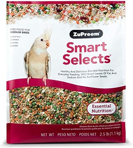 Zupreem Smart Selects Medium Cockatiel Bird Food - 2.5 Lbs  