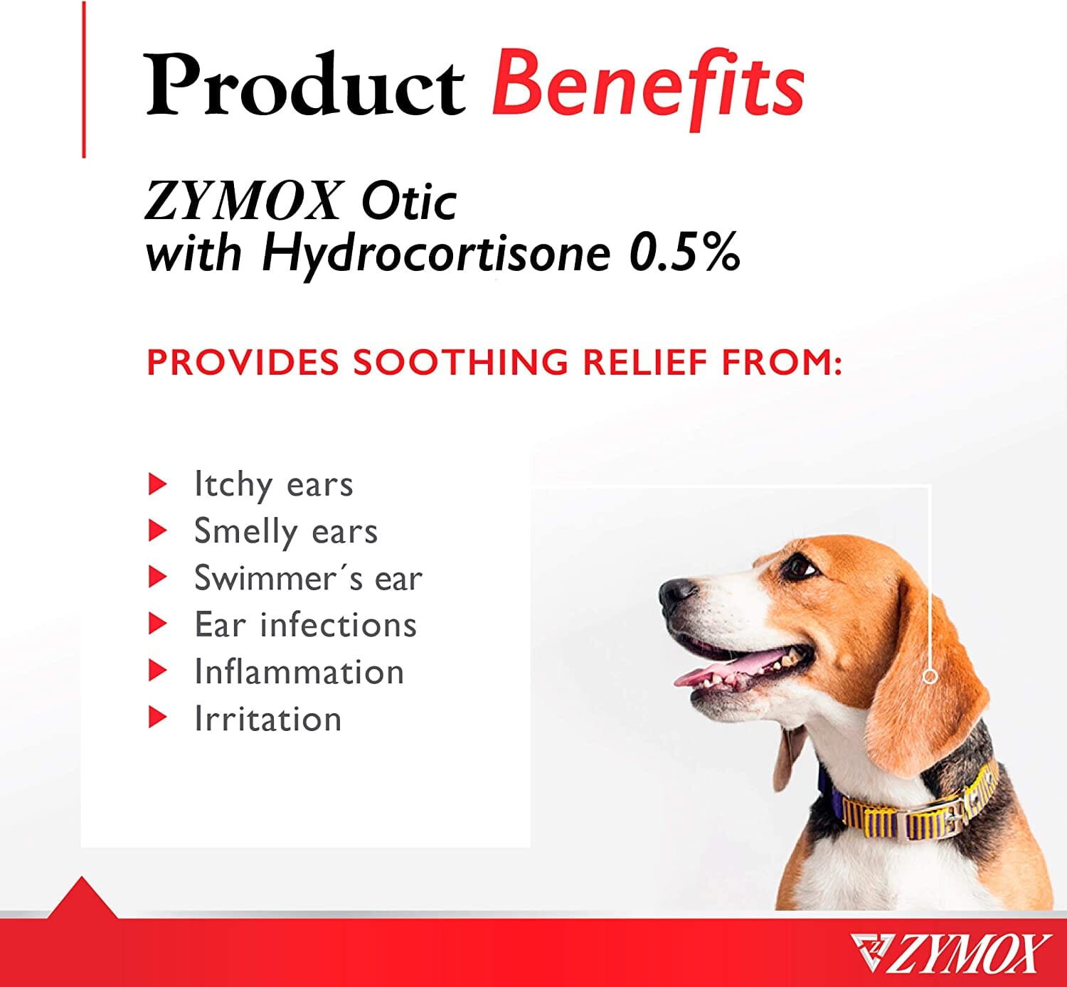 Zymox Pet Ear Solution with Hydrocortisone Dog Ear Care - 1.25 Oz  