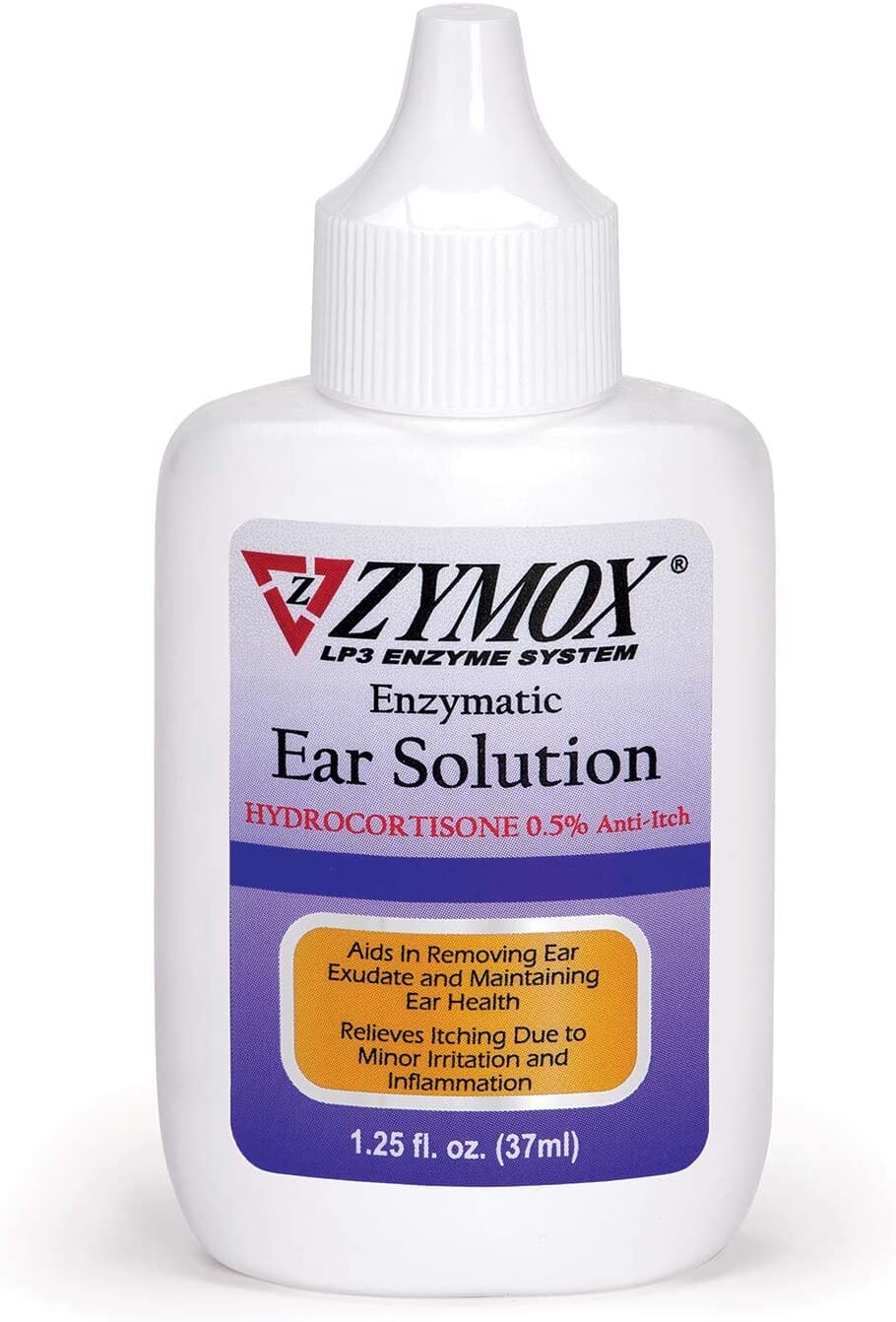 Zymox Pet Ear Solution with Hydrocortisone Dog Ear Care - 1.25 Oz  