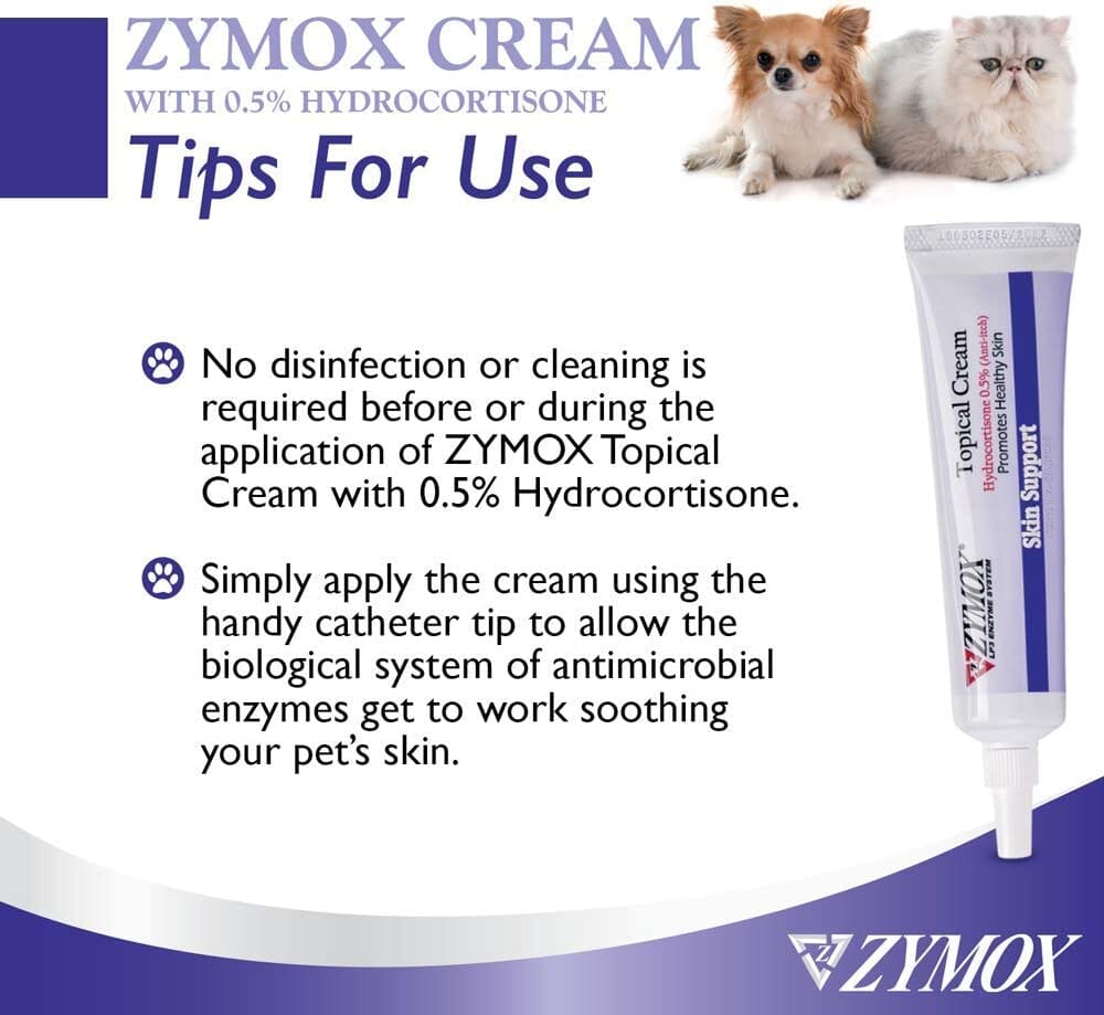 Zymox Pet Topical Cream with Hydrocortisone Dog Wound Care - 1 Oz  